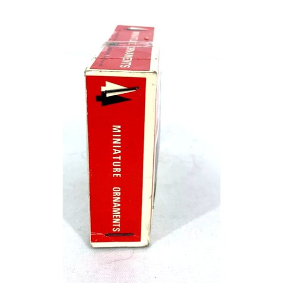 Vtg Miniature Glass Ball Christmas Tree Ornaments Red Shiny Gold Color 1" Dia - Picture 4 of 7